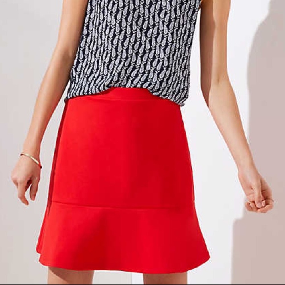 New with tags LOFT red ponte a-line skirt XL NWOT